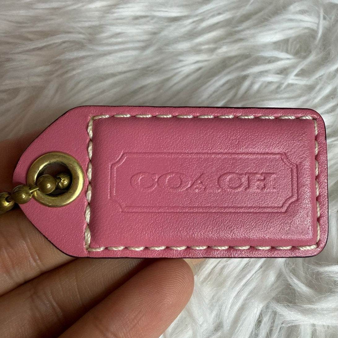 2.5" y2k COACH Pink Fob Bag Charm Hang tag Hangtag