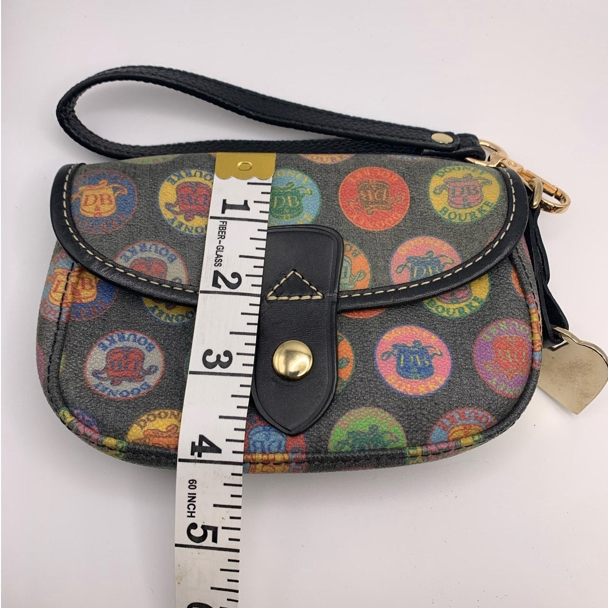 Vintage DOONEY & BOURKE Stamp Medallion Multi Color Wristlet