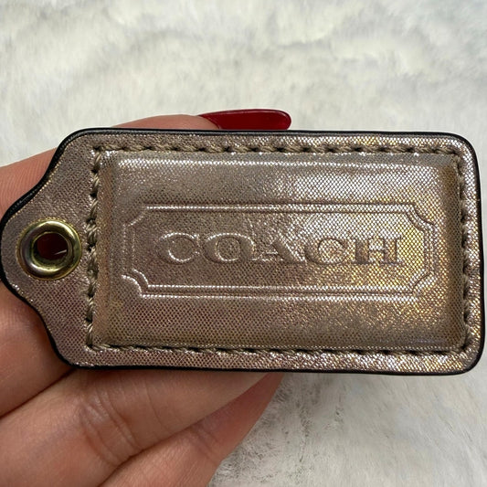 2" Coach Silver Shimmer Fob Bag Charm Hang tag Hangtag