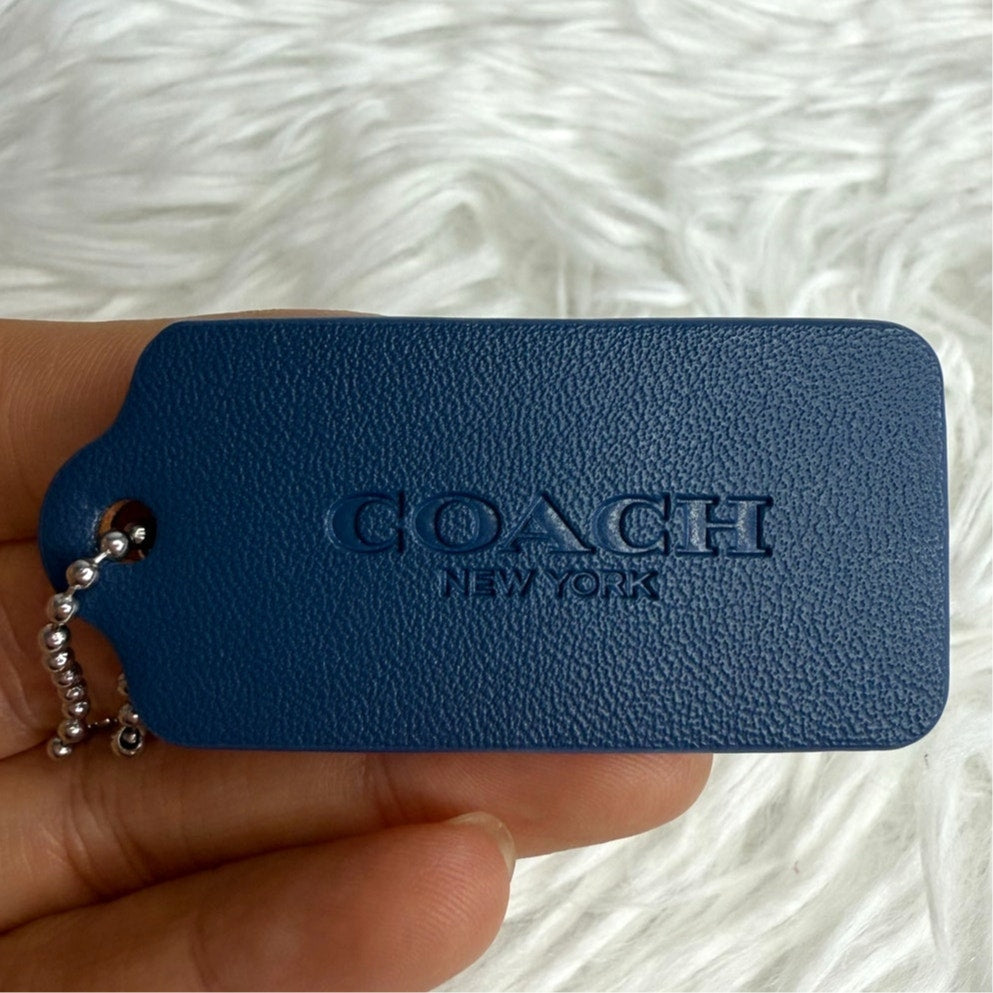 2" COACH Blue Fob Bag Charm Hang tag Hangtag