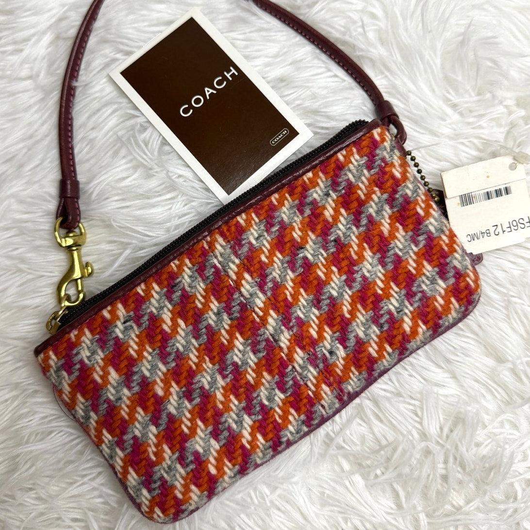 NWT Vintage COACH y2k Hampton Houndstooth Wristlet