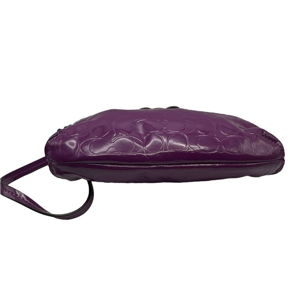 COACH Patent Leather Purple Heart Wristlet