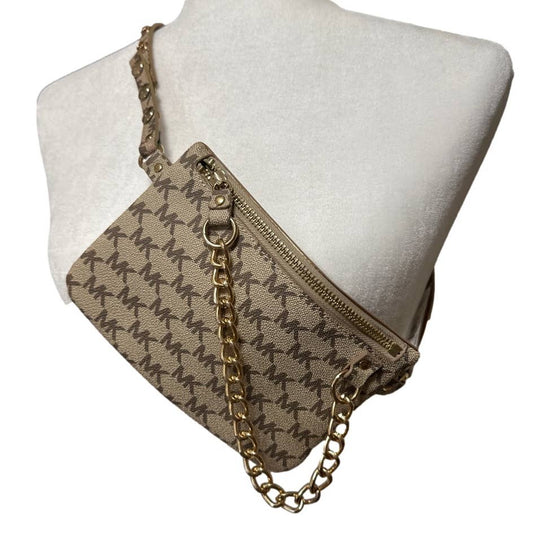 MICHAEL KORS Gold Signature with Chain Belt Bag