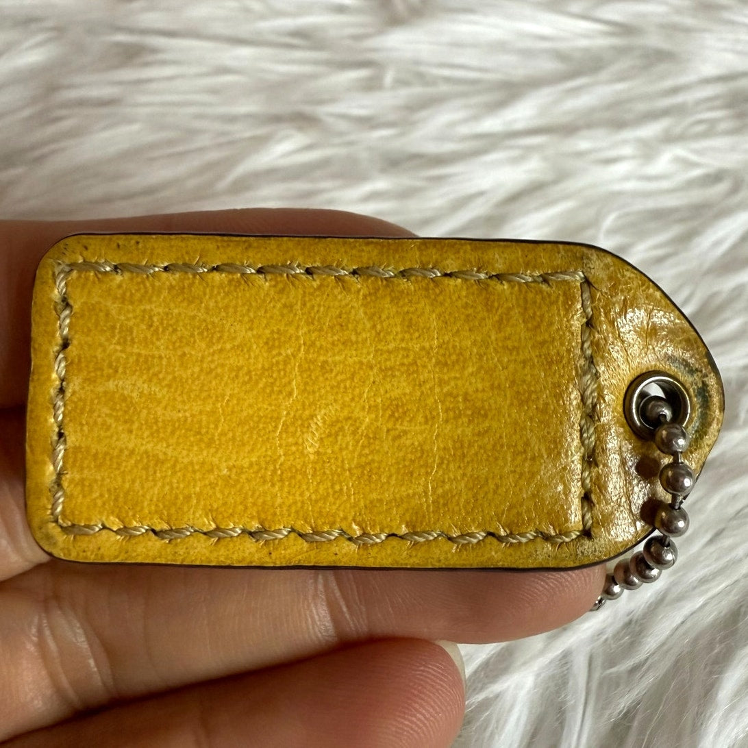 1.5" y2k COACH Vintage Yellow Fob Bag Charm Hang tag Hangtag