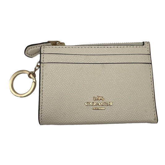 COACH Cream Card Holder with key chain