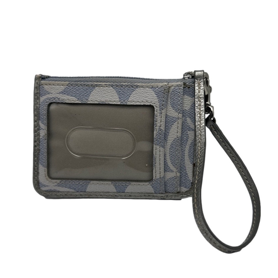 SALE COACH Gray Coated Canvas Card Holder Wallet Wristlet