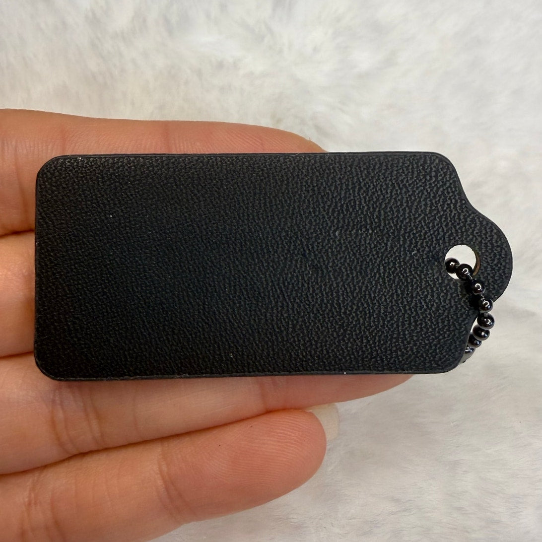 2" COACH Black Fob Bag Charm Hang tag Hangtag