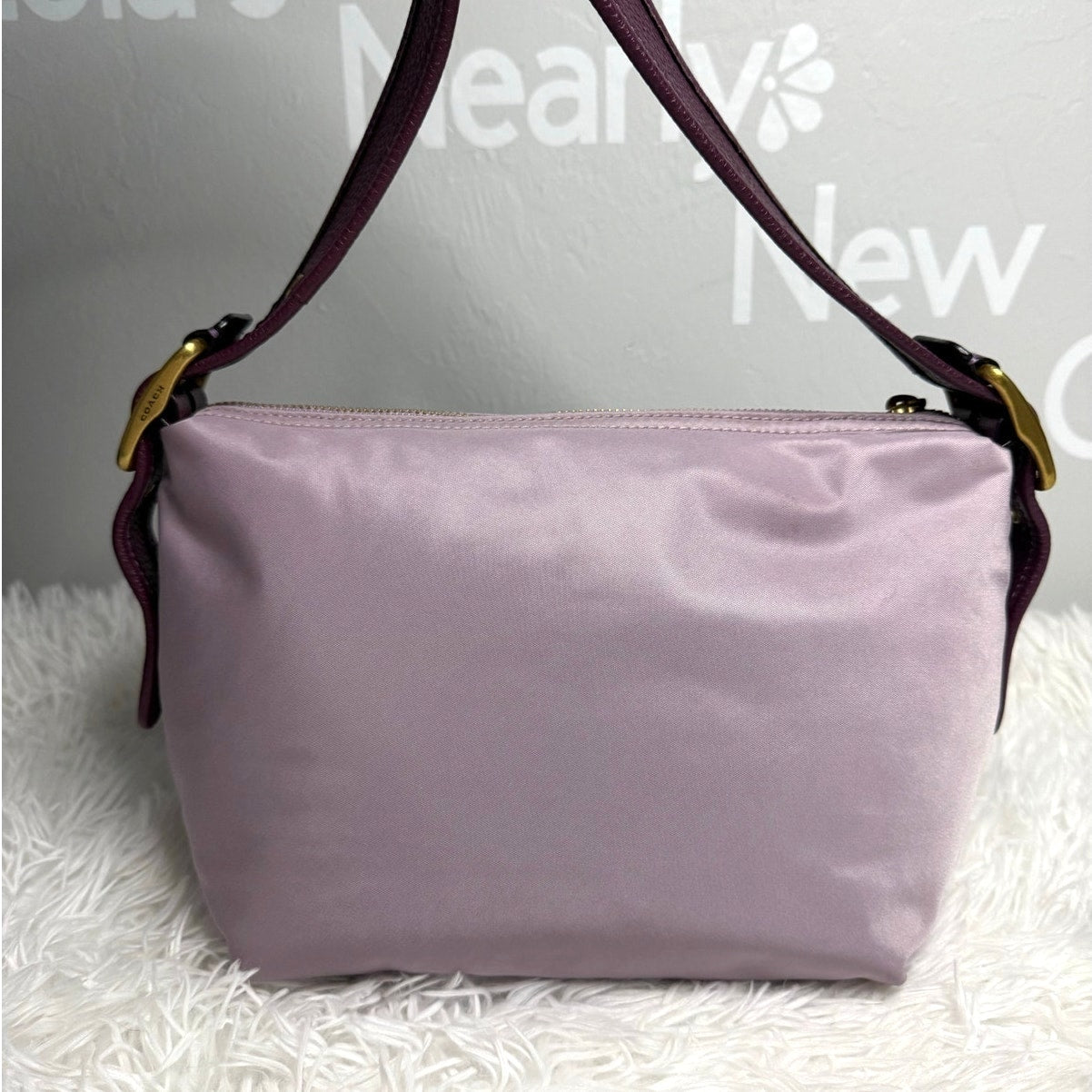 COACH Cargo Shoulder Bag Purple In Colorblock 91741