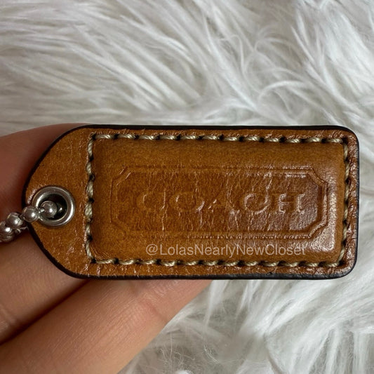 1.5" y2k COACH Brown Fob Bag Charm Hang tag Hangtag