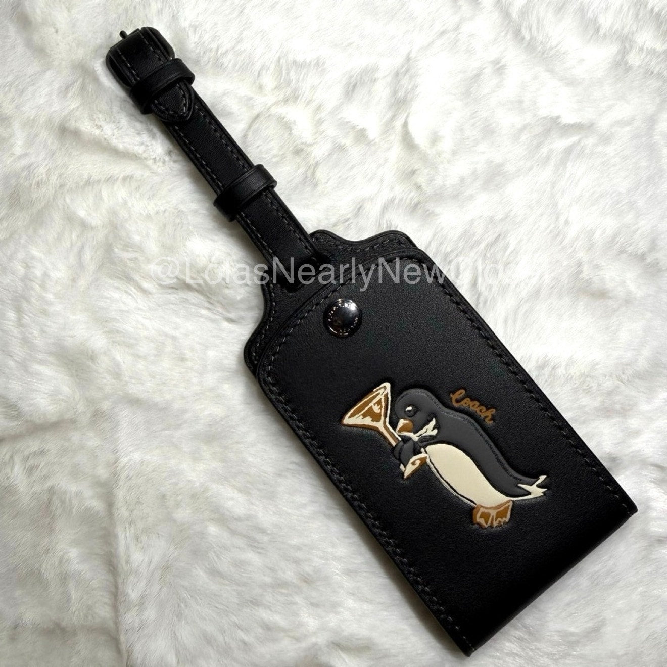 NWT COACH Luggage Tag With Penguin Print