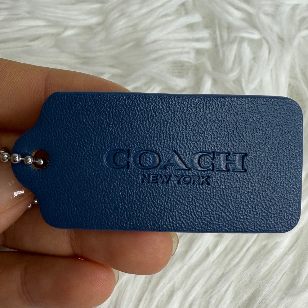 2" COACH Blue Fob Bag Charm Hang tag Hangtag