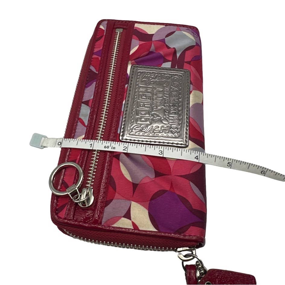 COACH Poppy Fuchsia / pink Signature Wallet / Wristlet