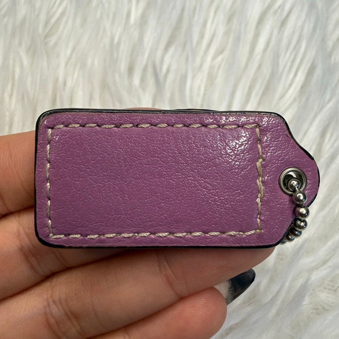 1.5" Coach Purple Fob Bag Charm Hang tag Hangtag