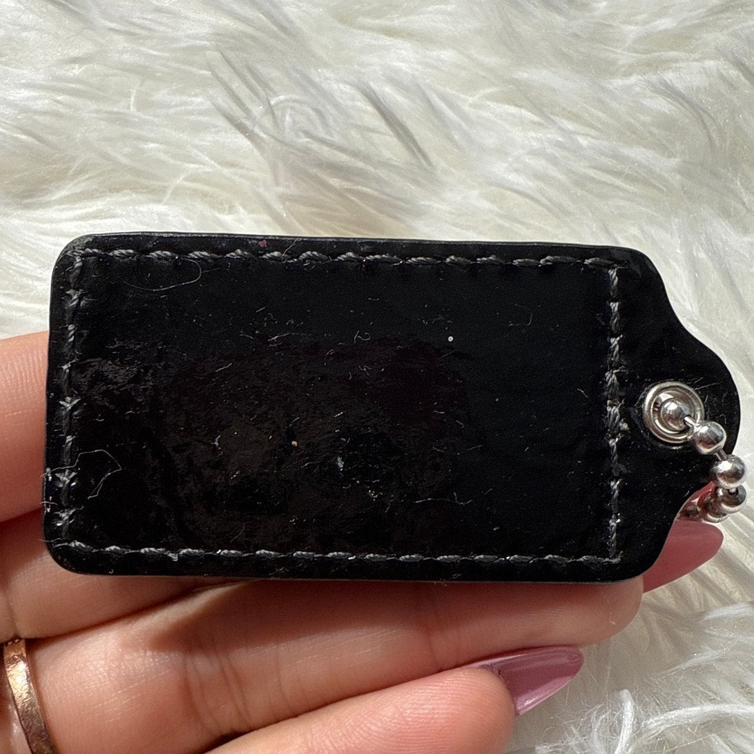 2” COACH Black Fob Bag Charm Hang tag Hangtag