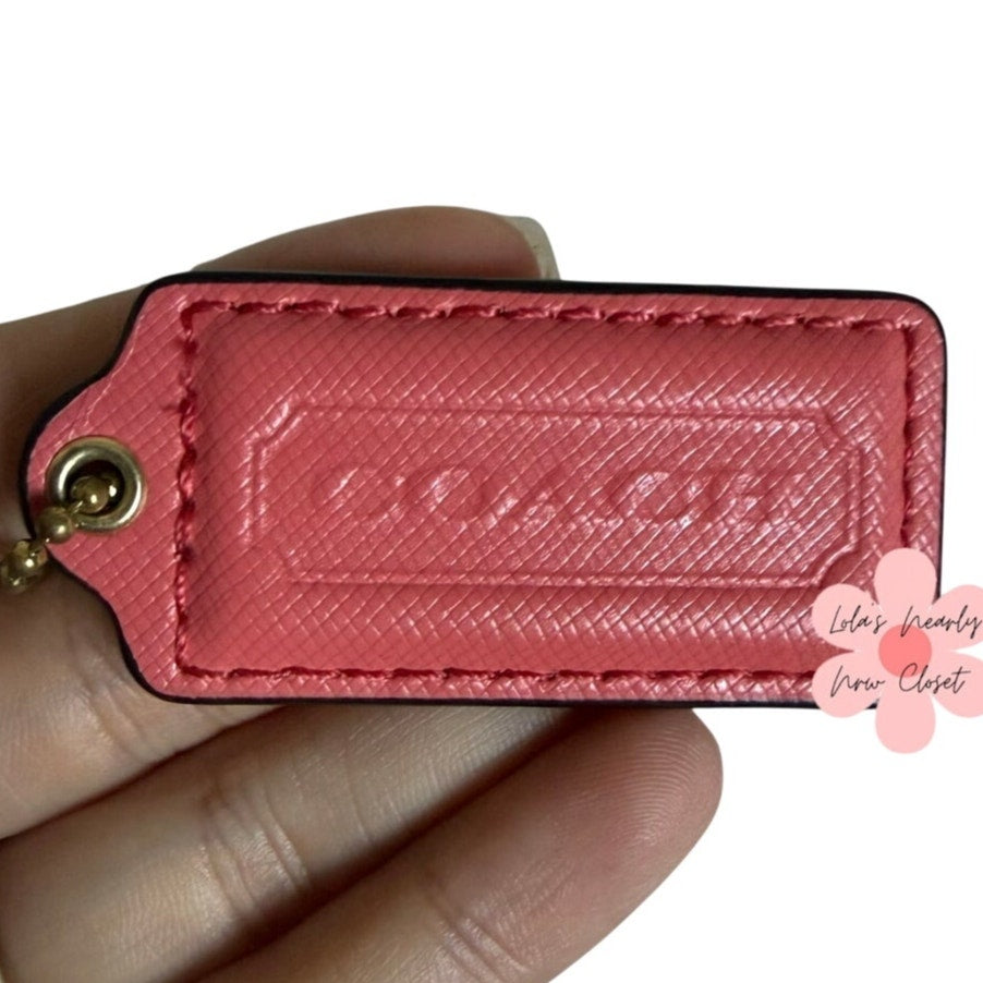 2" COACH Pink Fob Bag Charm Hang tag Hangtag