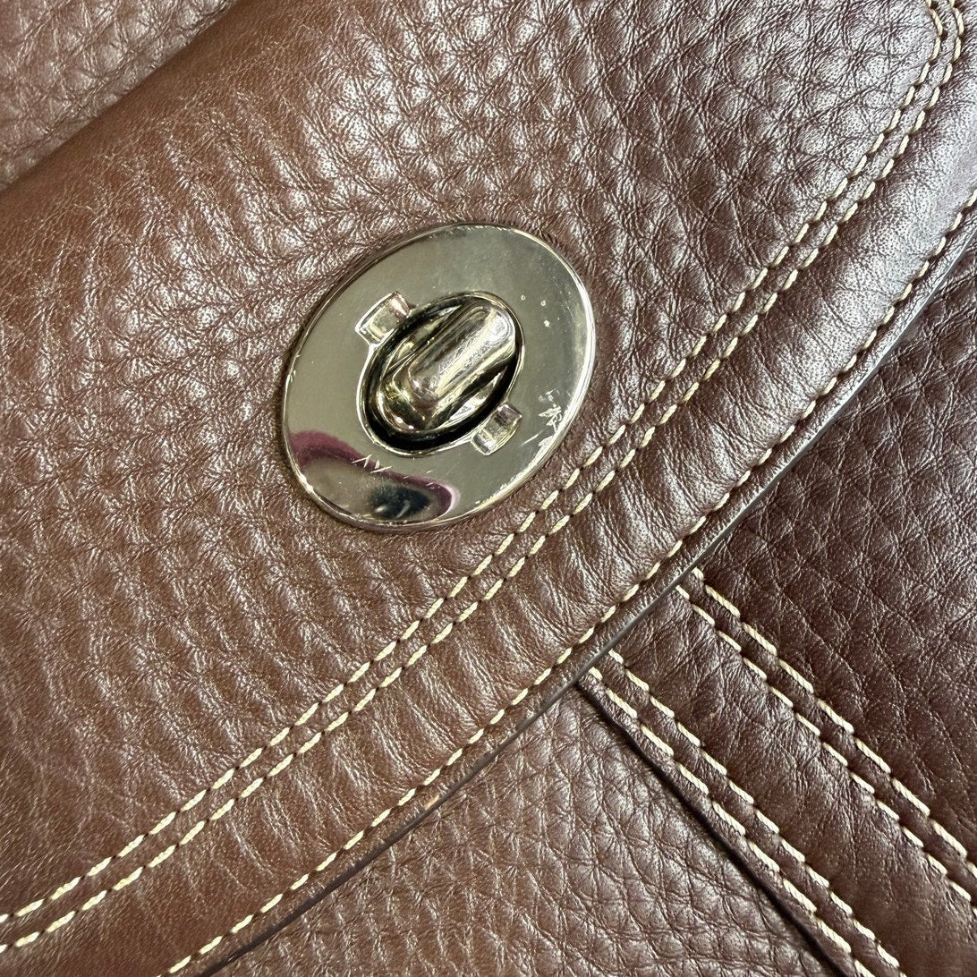 COACH Brown Hamilton Pebbled Leather Crossbody