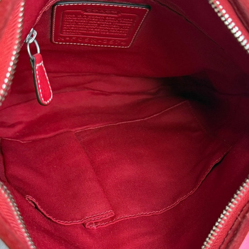 y2k Coach Vintage Soho Red Jacquard Shoulder Bag Crossbody