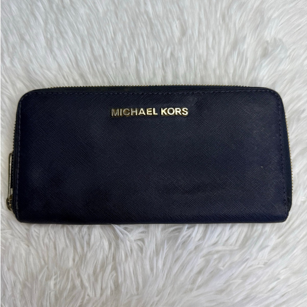 Michael Kors Navy Zip Around Wallet