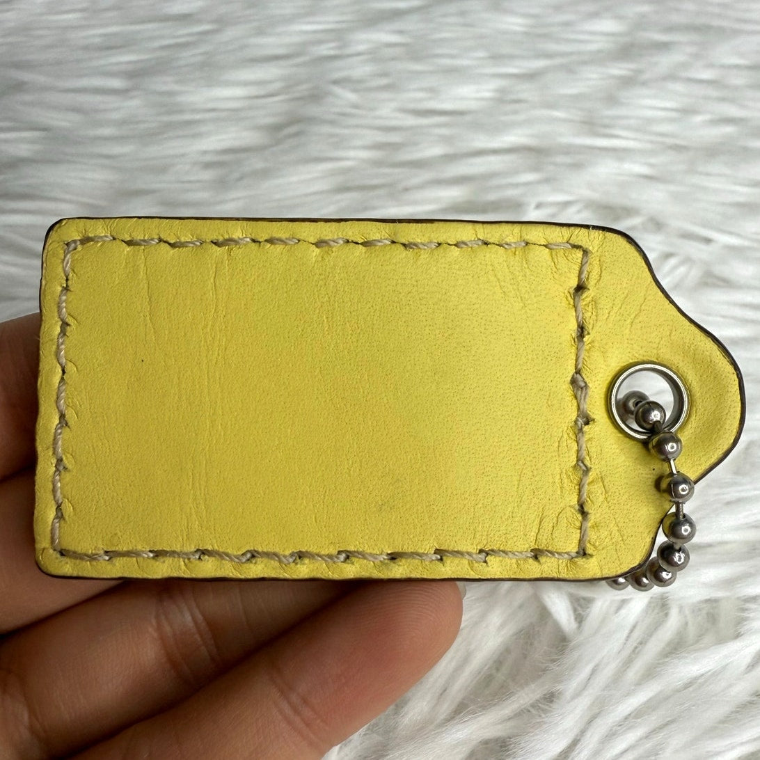 COACH Yellow Replacement Fob Bag Charm Hang tag Hangtag
