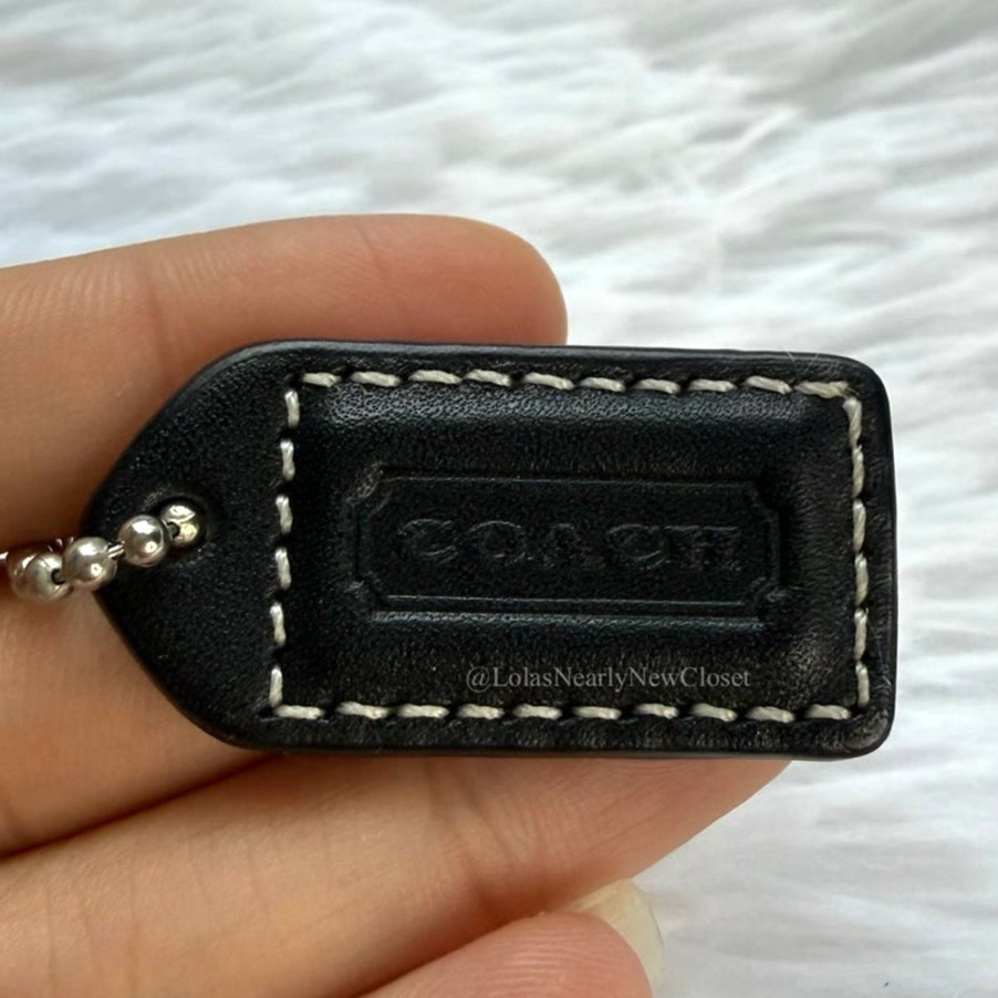 1" y2k COACH Black Fob Bag Charm Hang tag Hangtag