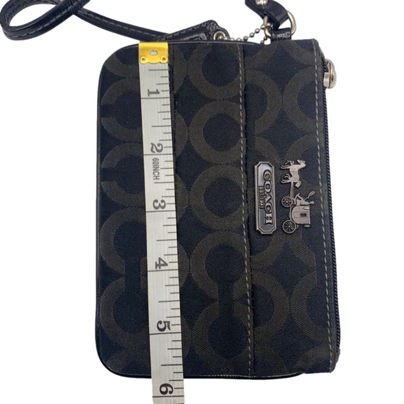 COACH Black Signature Canvas Wristlet