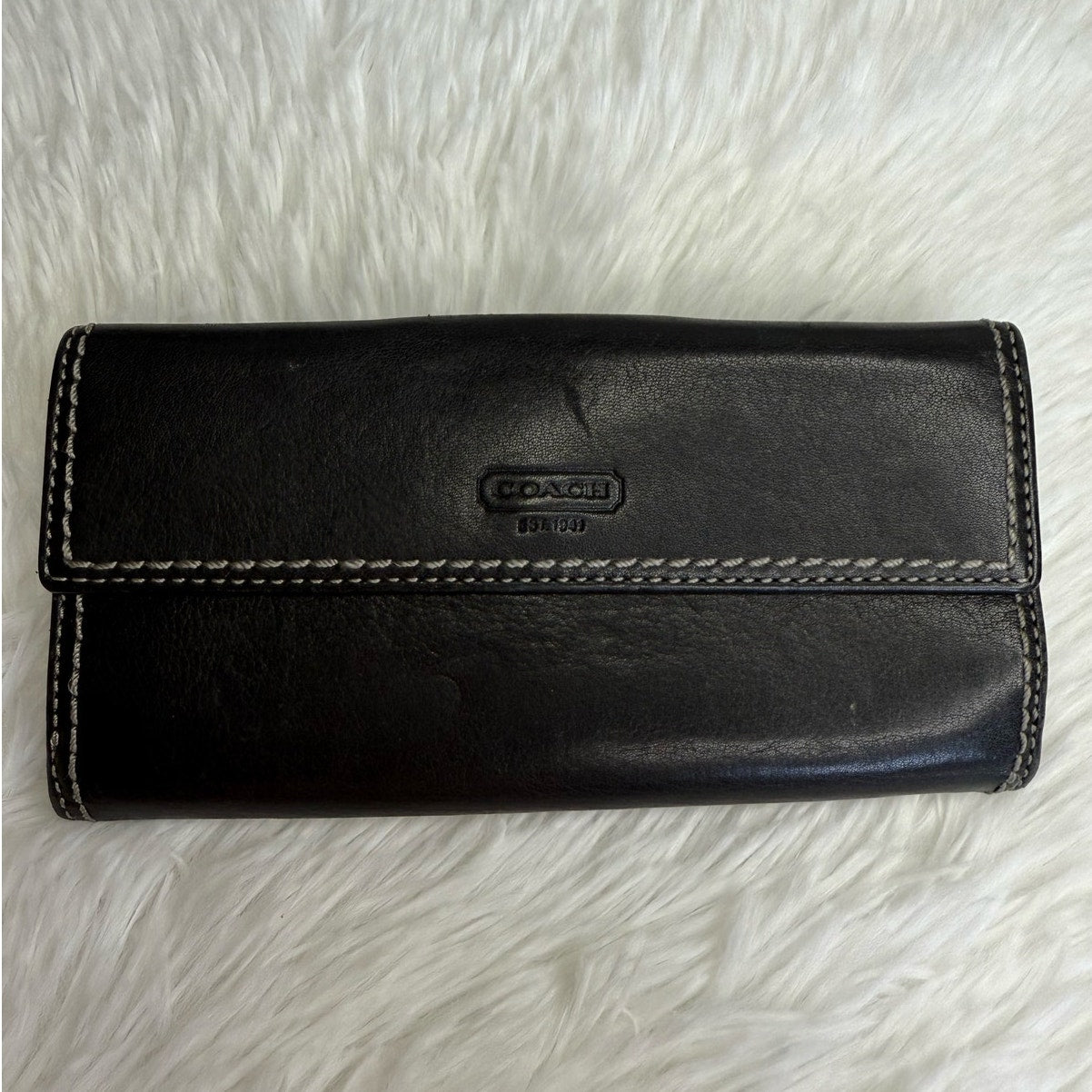 y2k COACH Vintage Soho Black Turn Lock Wallet