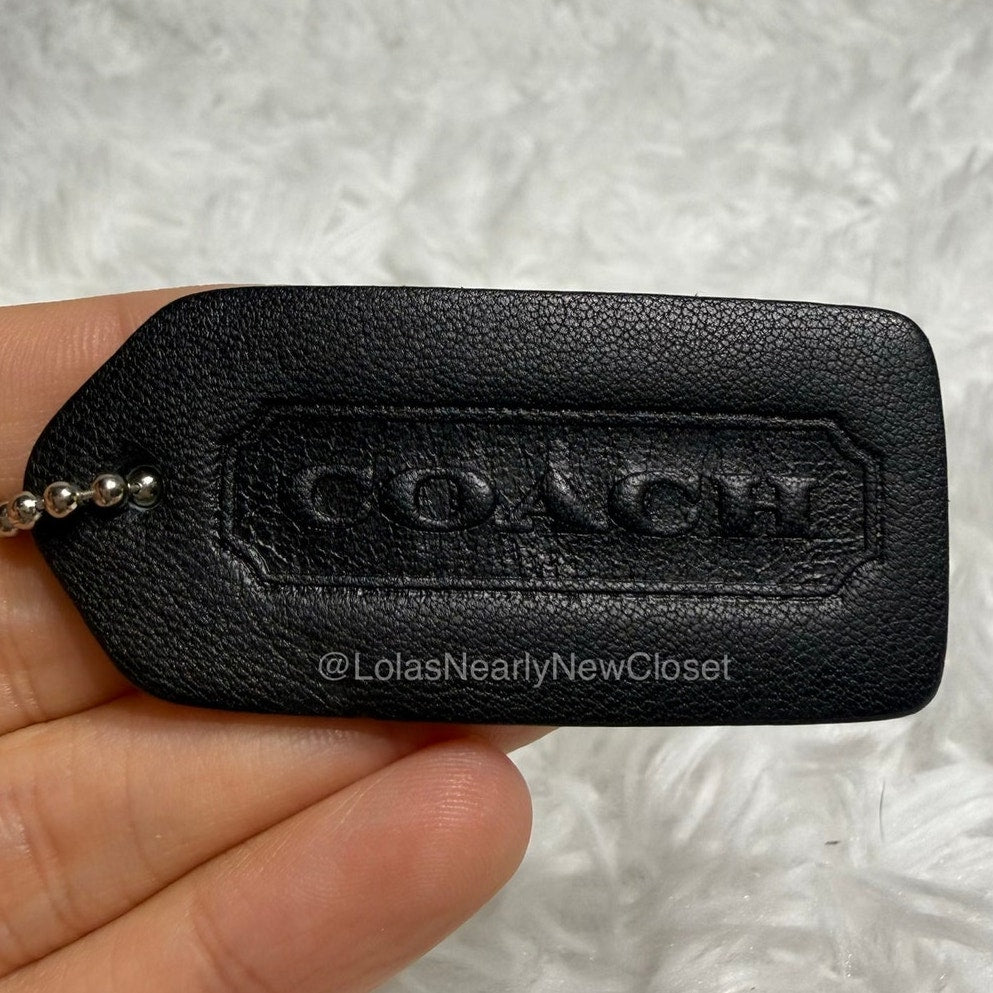 2" Vintage COACH Black Fob Bag Charm Hang tag Hangtag
