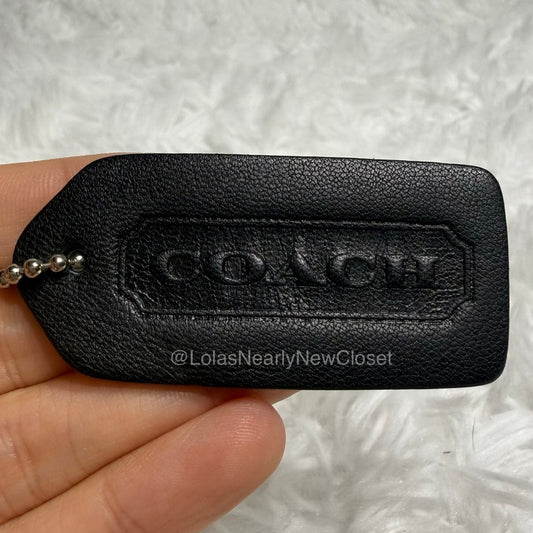 2" Vintage COACH Black Fob Bag Charm Hang tag Hangtag