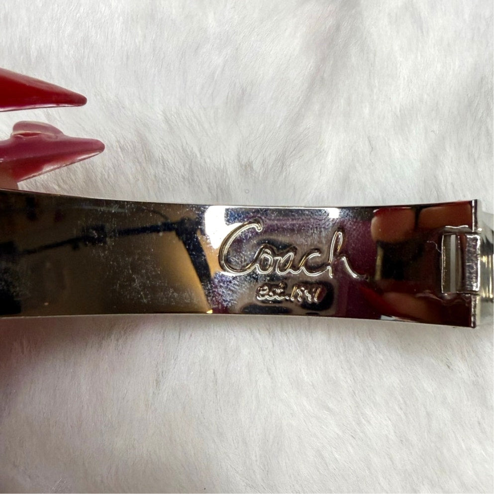 COACH “C” Signed Enamel Stainless Steel Bangle