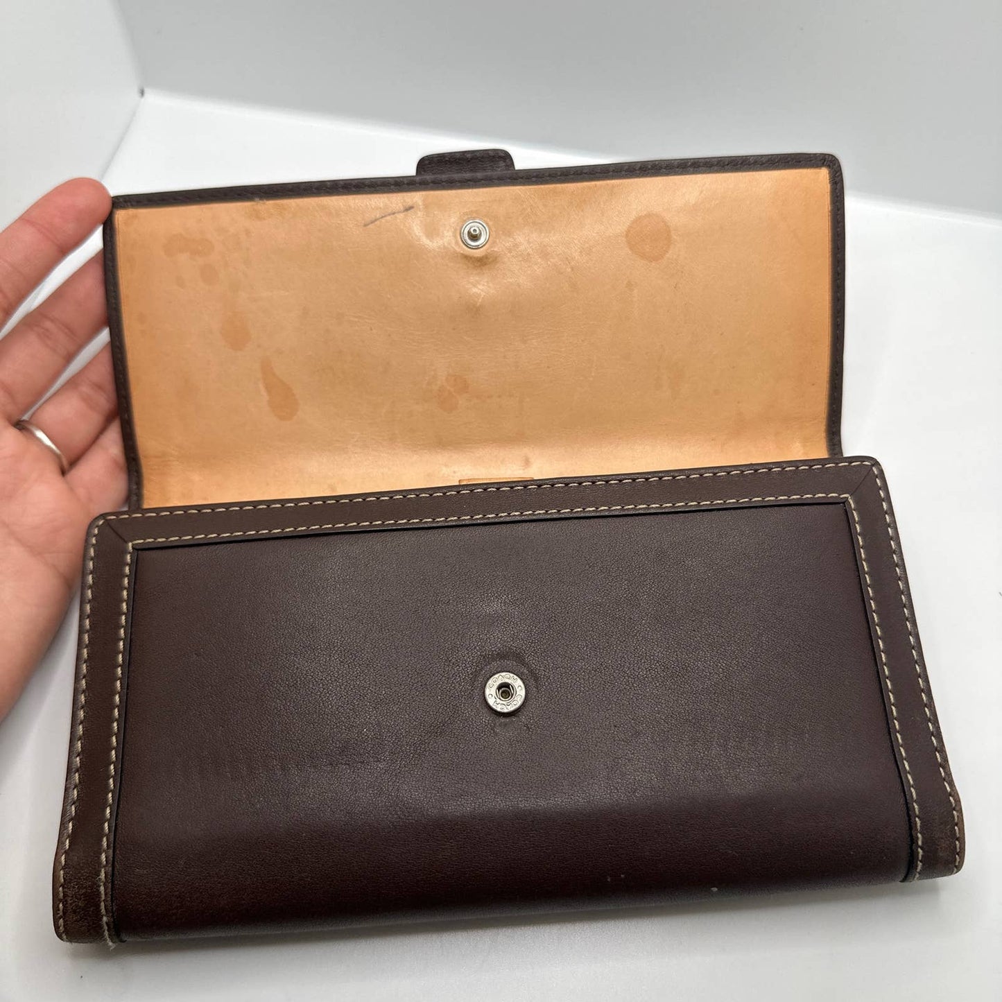 Vintage COACH Brown Buckle Wallet w/ checkbook