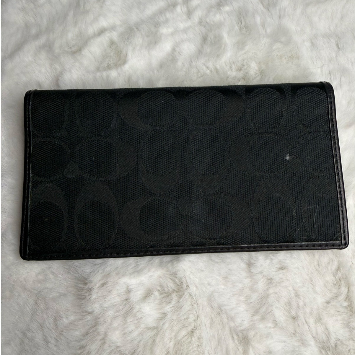 COACH Black Checkbook Holder