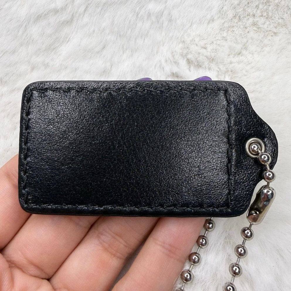 2.5" COACH Black Fob Bag Charm Hang tag Hangtag