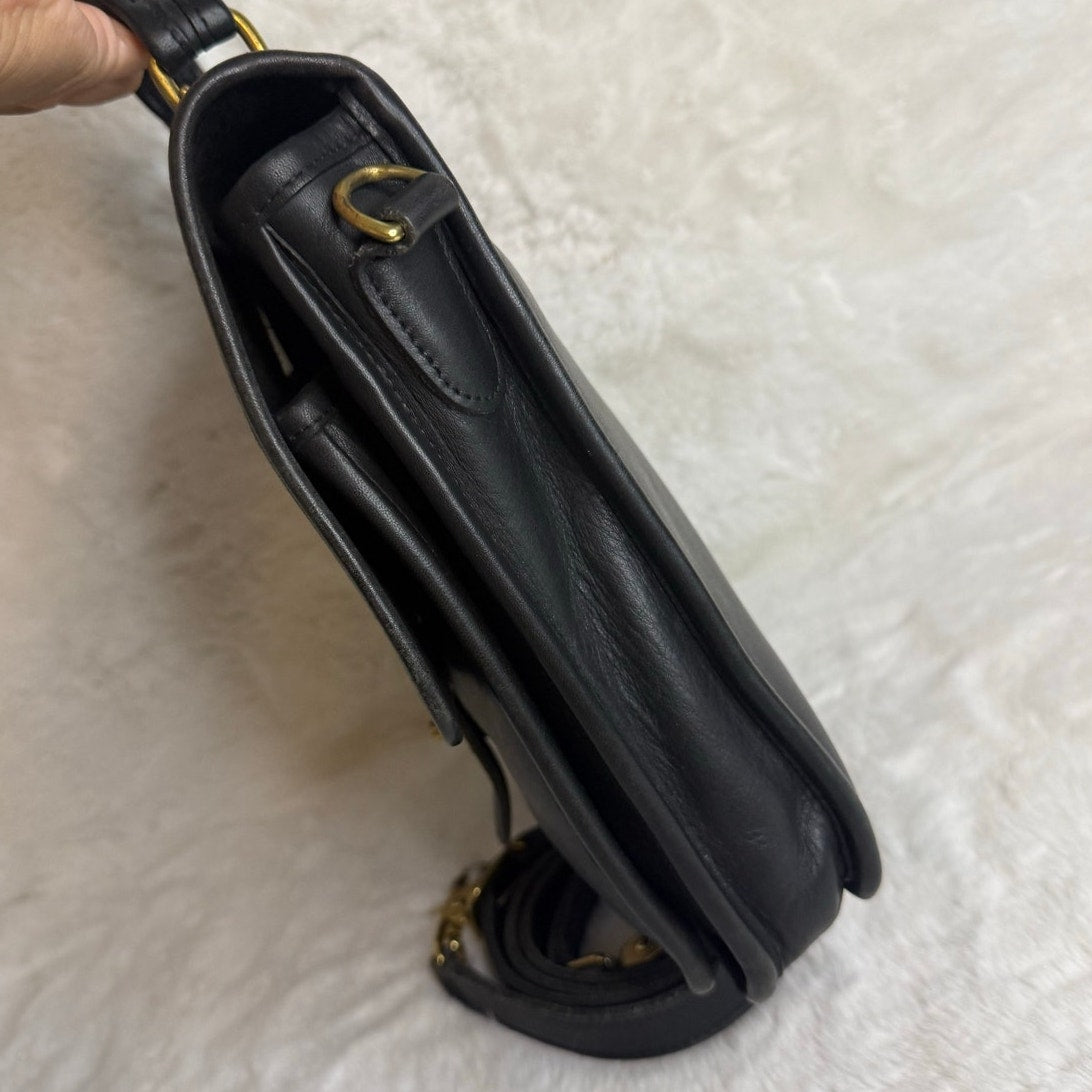Vintage Coach 5130 Station Black Leather Crossbody Bag Purse