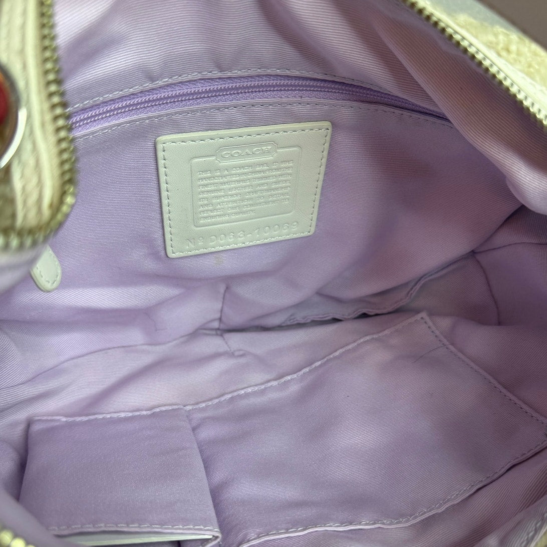 RARE! Coach Vintage Chelsea Tweed Hobo In Sequin Tea Rose Hobo Shoulder Bag