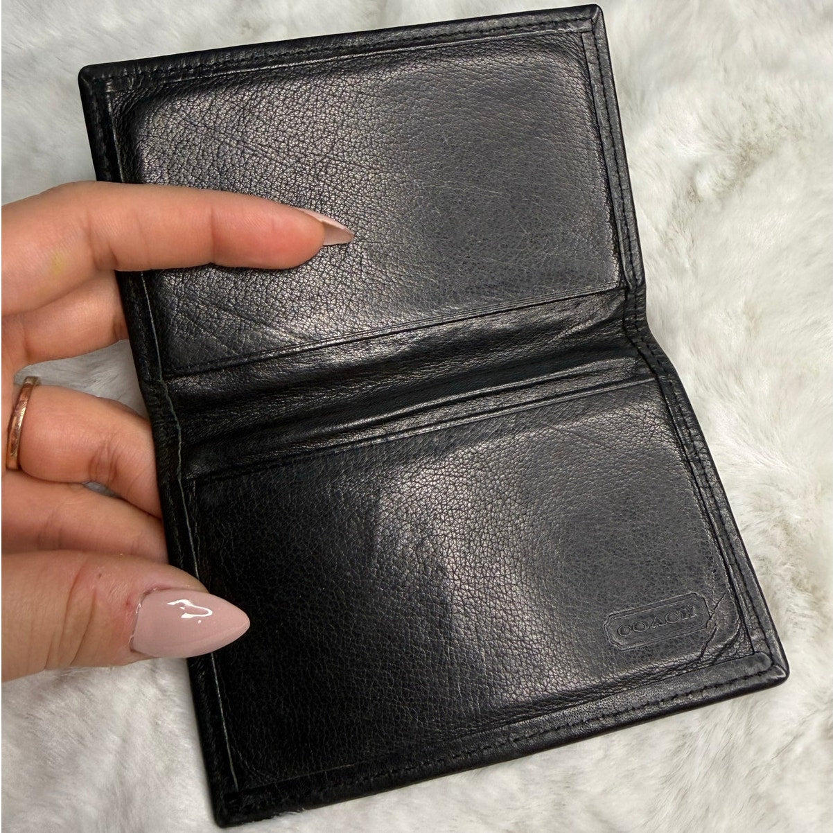 Vintage Coach Black Card Slot Case