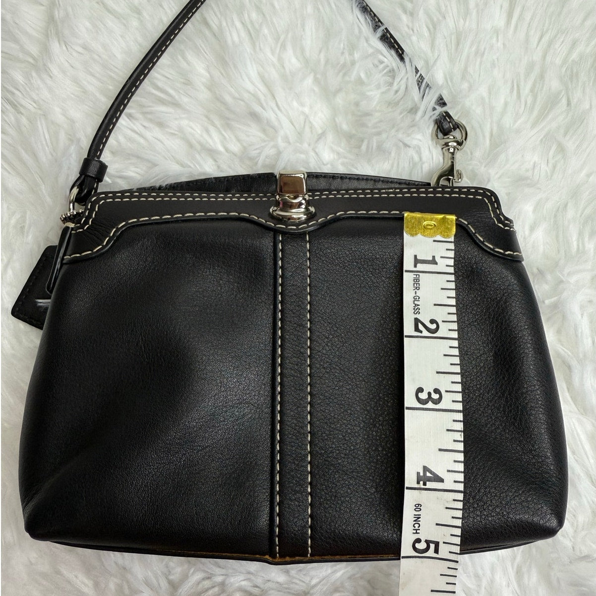 y2k COACH Black Signature Canvas Mini Purse / Wristlet