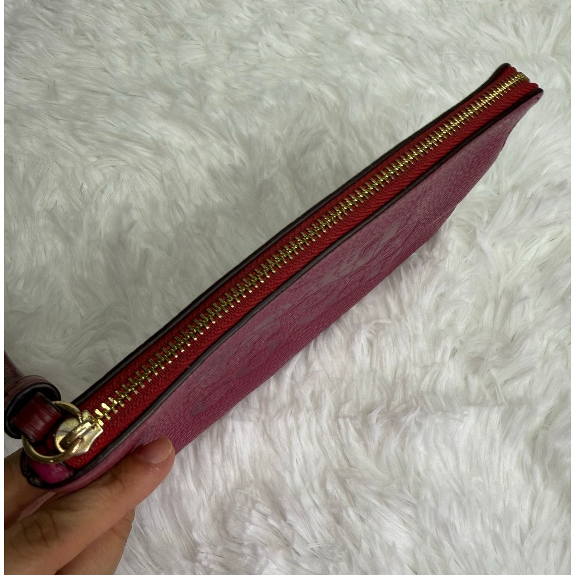 COACH Corner Zip Wristlet With Horse And Carriage
