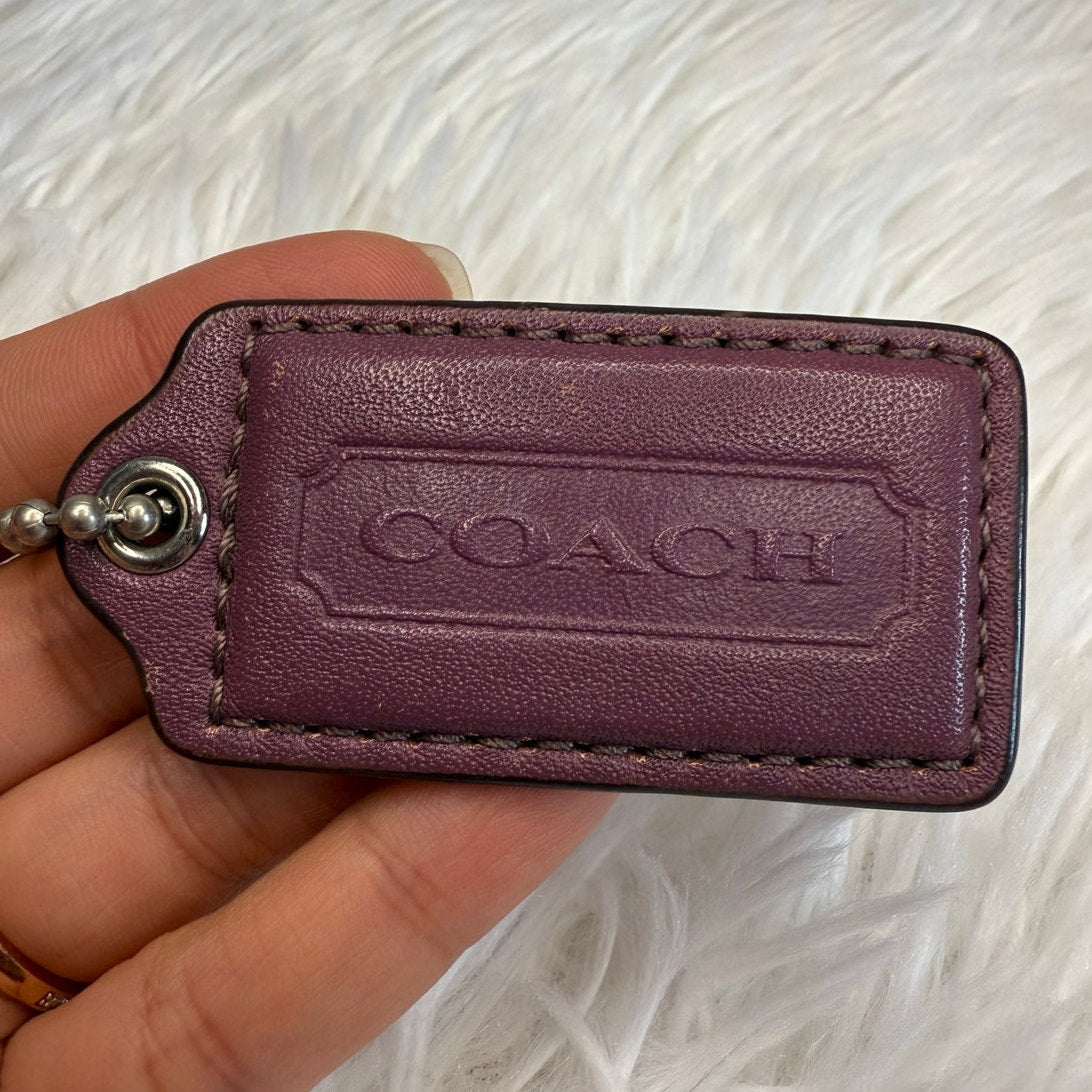 2" COACH Purple Fob Bag Charm Hang tag Hangtag