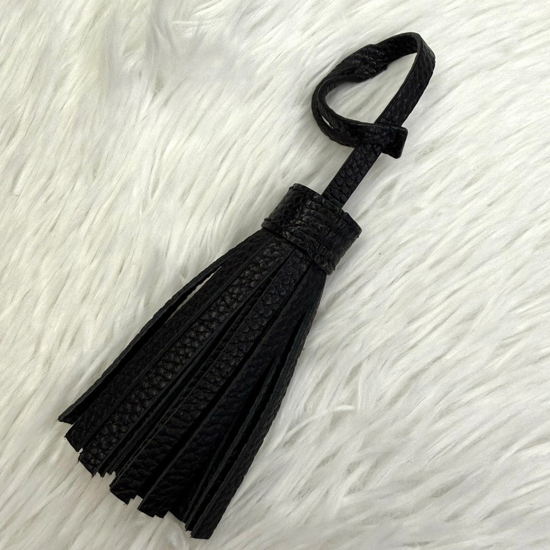 Handbag Replacement Black Pebbled Leather Tassel