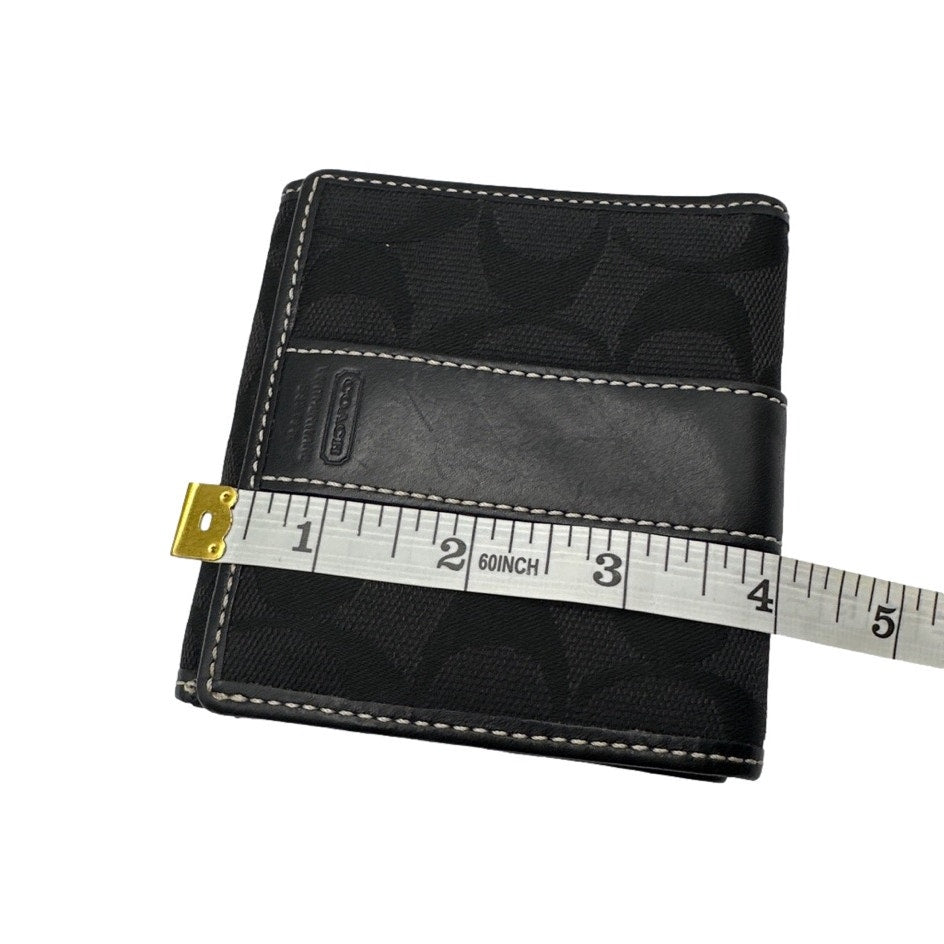 y2k COACH Black Signature Canvas Wallet