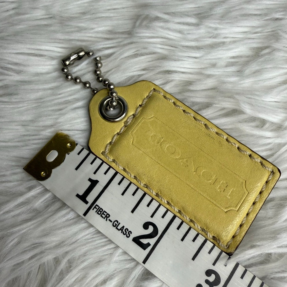 COACH Yellow Replacement Fob Bag Charm Hang tag Hangtag
