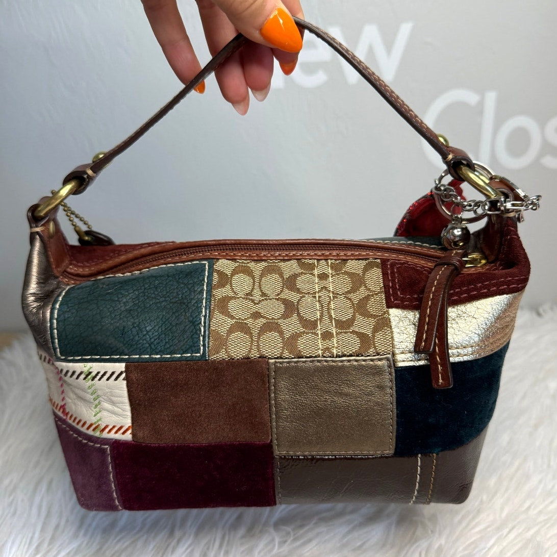 y2k Coach 2007 Patchwork Brown Mini Purse Bag Wristlet Baguette
