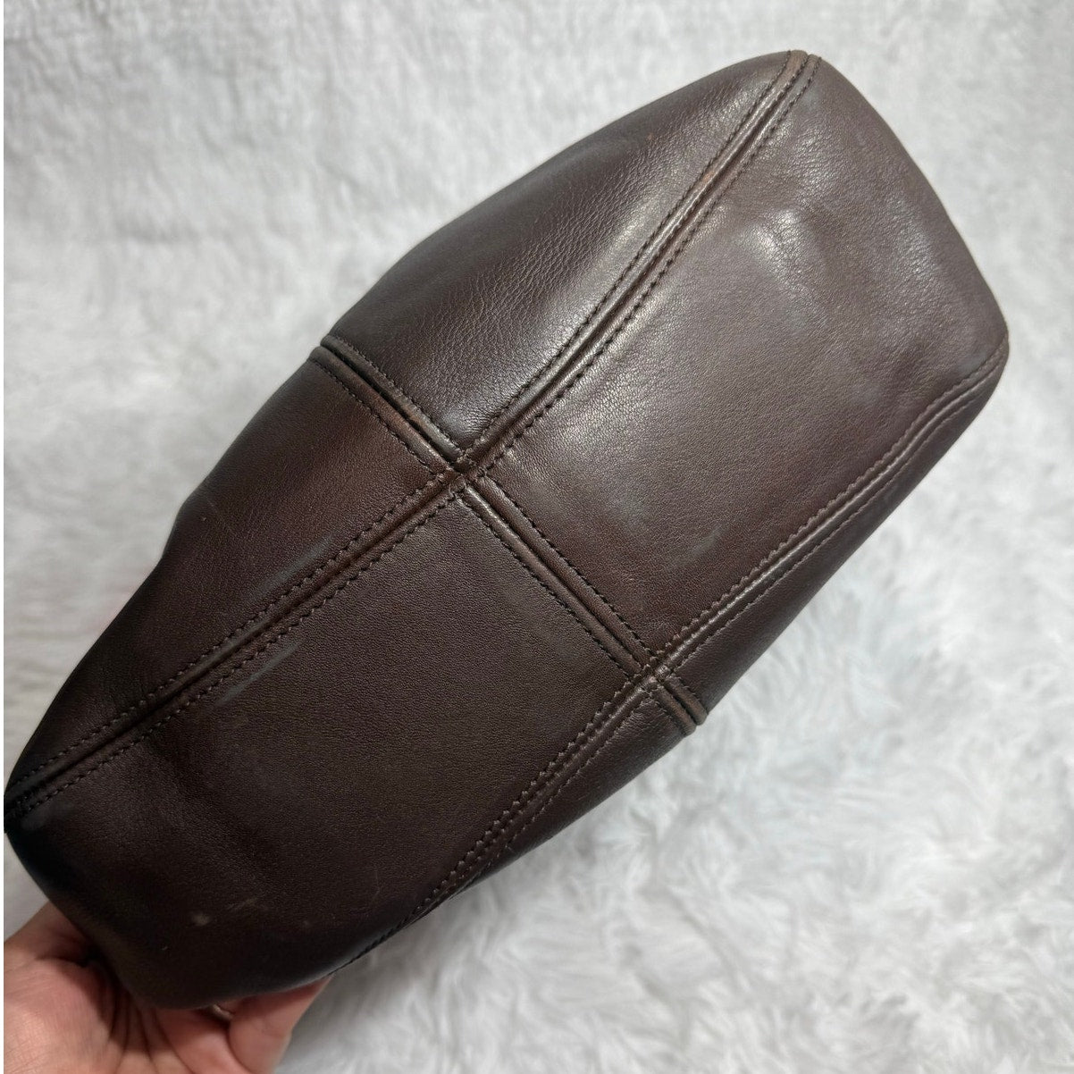 Vintage COACH 1997 Mahogany 4174 Flatiron Zip Shoulder Bag