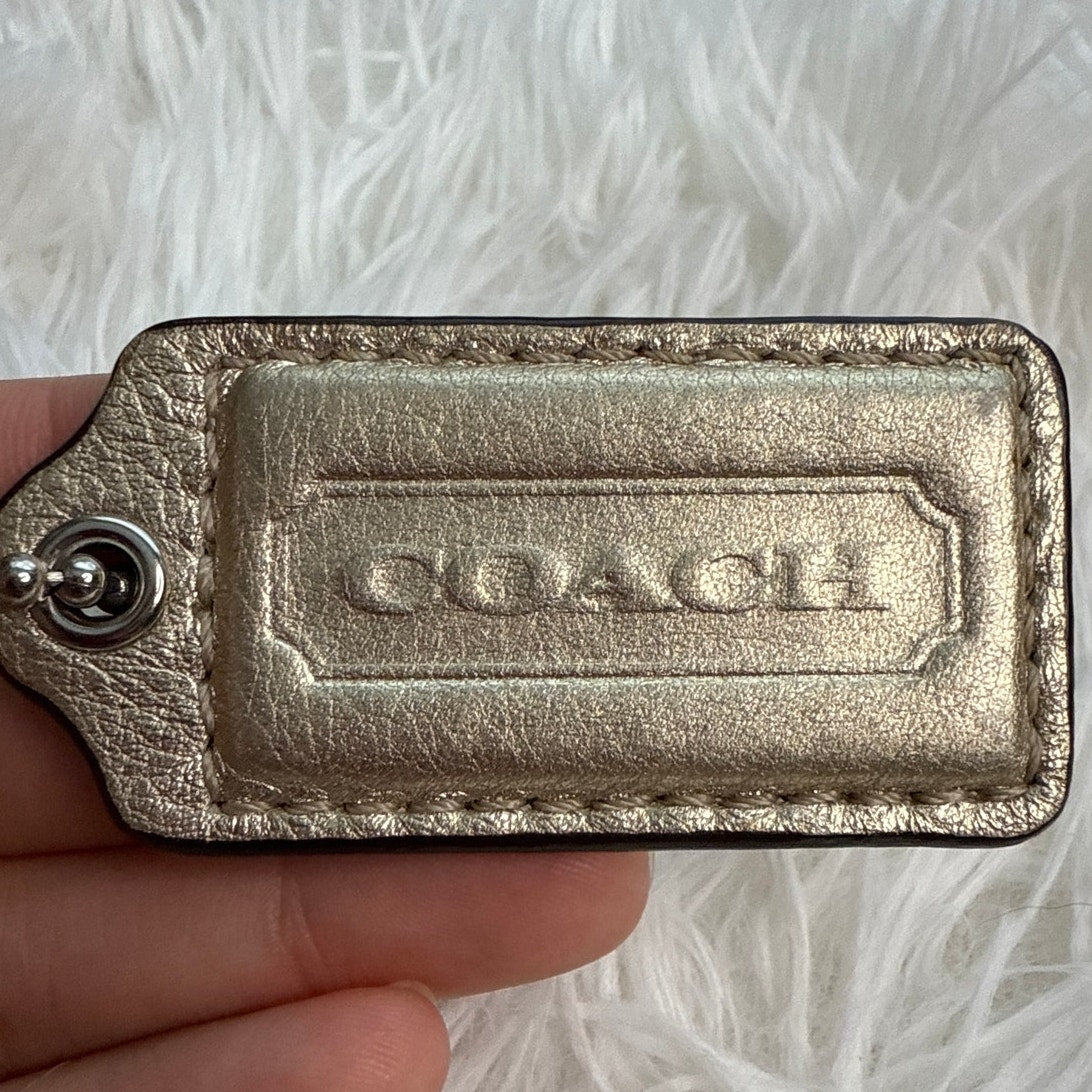 2" COACH Gold Fob Bag Charm Hang tag Hangtag