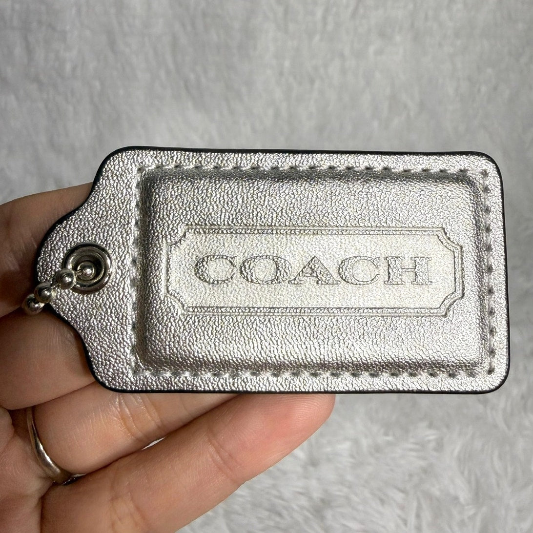 2" COACH Silver Fob Bag Charm Hang tag Hangtag