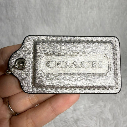 2" COACH Silver Fob Bag Charm Hang tag Hangtag