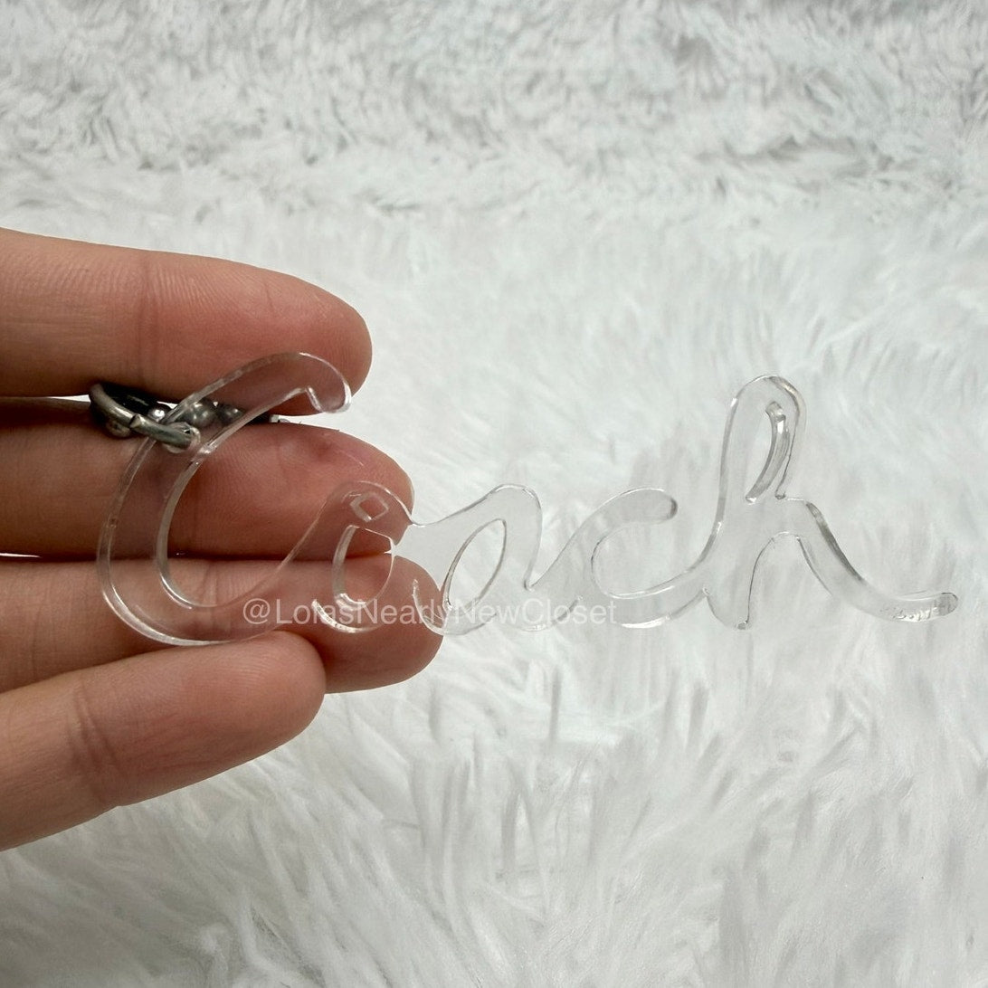 3" COACH Poppy Clear Fob Bag Charm Hang tag Hangtag