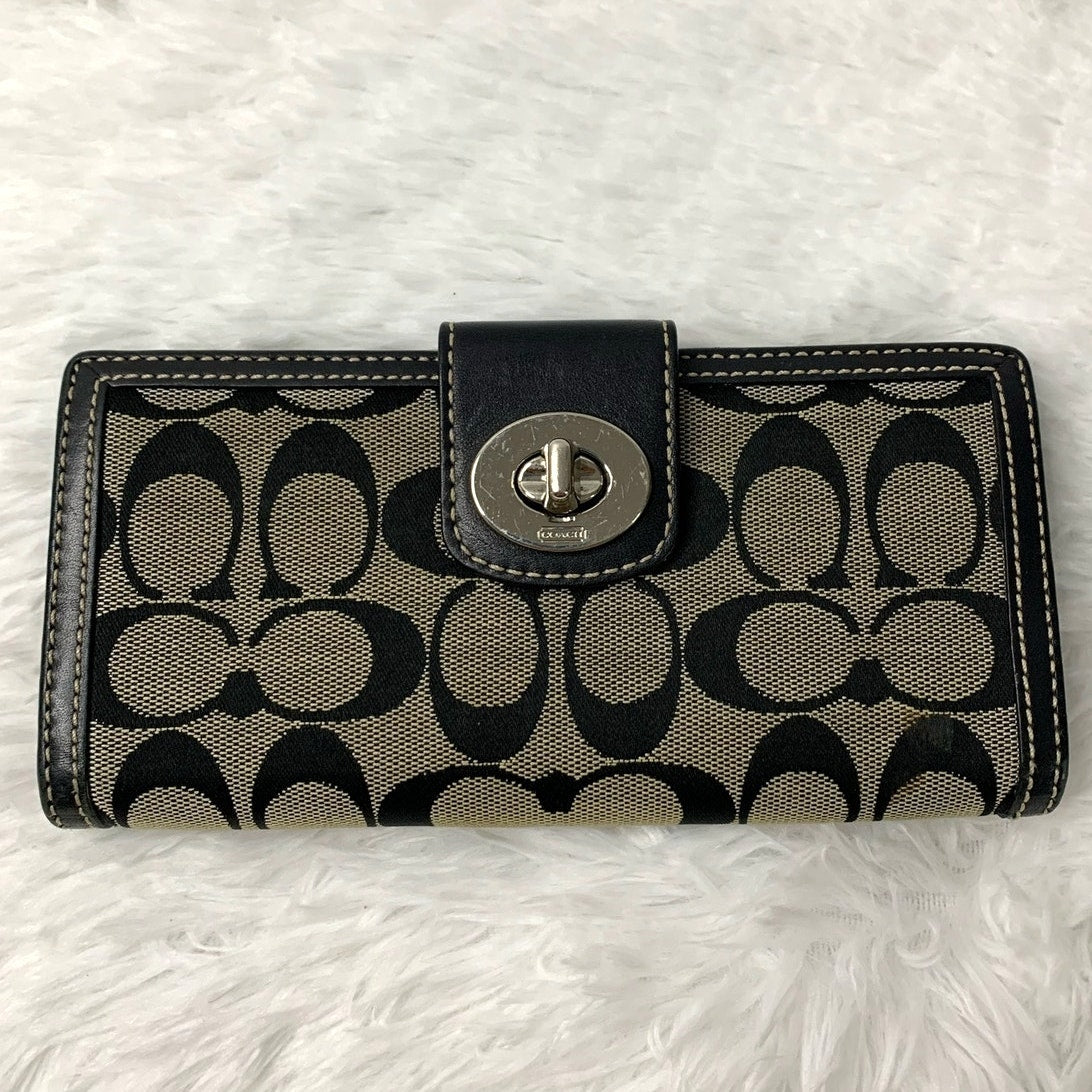 y2k Coach Black Gray Turnlock Wallet