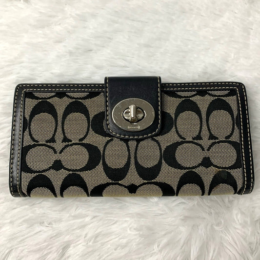 y2k Coach Black Gray Turnlock Wallet
