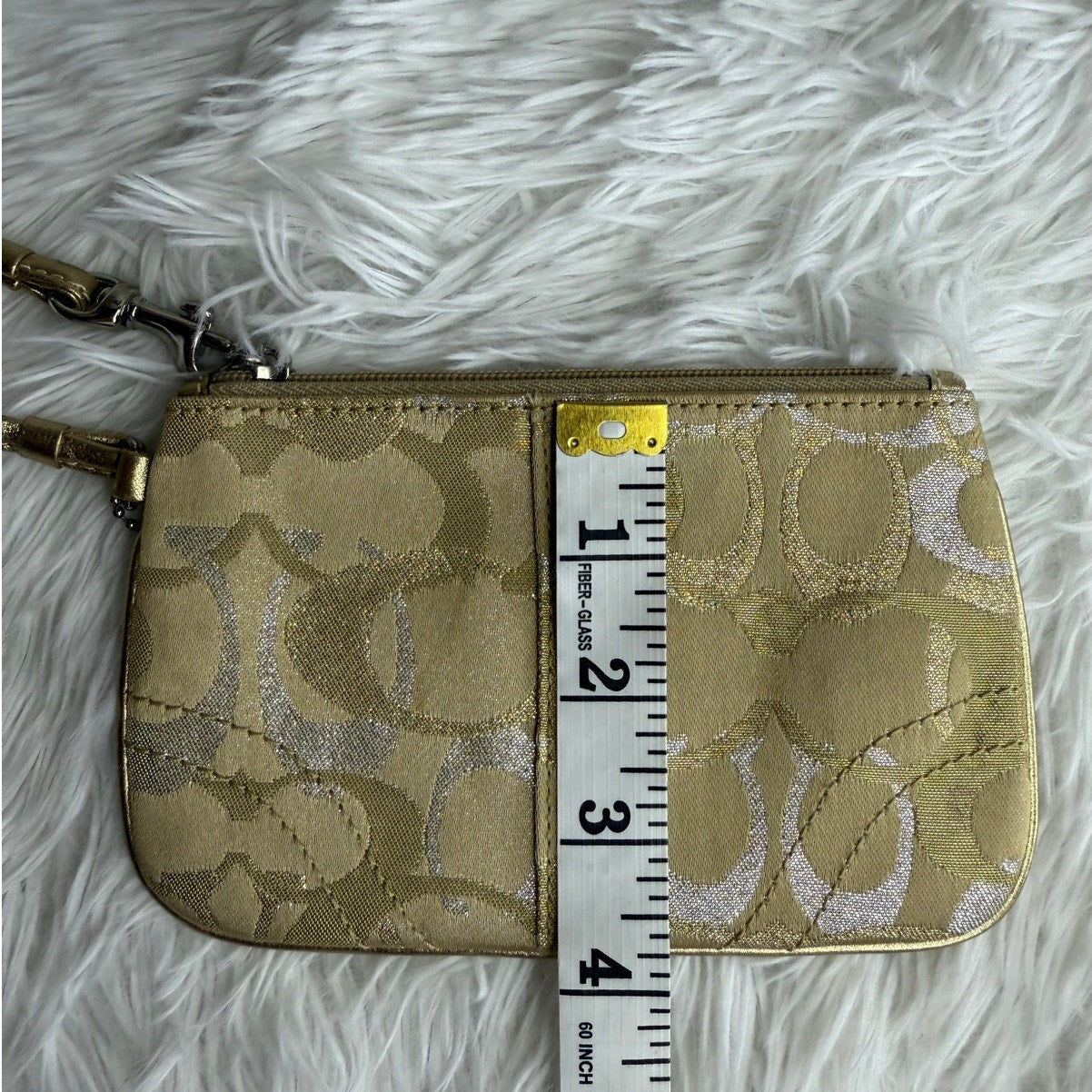 COACH Gold Silver Signature Wristlet